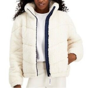 Tommy Hilfiger White (cream) Teddy Jacket Cotton lining inside with Navy Accents